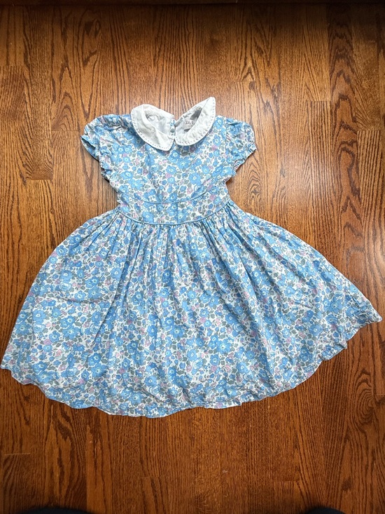 Trotters Other - Lily Rose Blue Floral Peter Pan Collar Dress 6-7 Years ASO Princess Charlotte